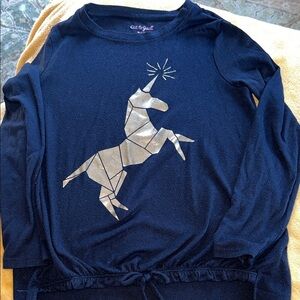 Girl’s Shirt with Gold Unicorn